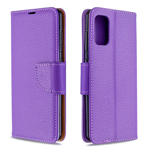 Funda de Cuero Cartera con Soporte Carcasa B06F para Samsung Galaxy A41 Morado