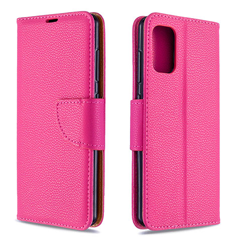 Funda de Cuero Cartera con Soporte Carcasa B06F para Samsung Galaxy A41 Rosa Roja