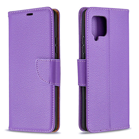 Funda de Cuero Cartera con Soporte Carcasa B06F para Samsung Galaxy A42 5G Morado