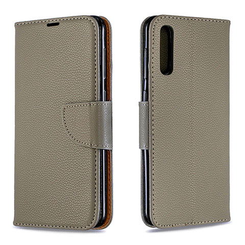 Funda de Cuero Cartera con Soporte Carcasa B06F para Samsung Galaxy A50 Gris