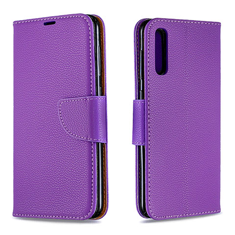 Funda de Cuero Cartera con Soporte Carcasa B06F para Samsung Galaxy A50 Morado