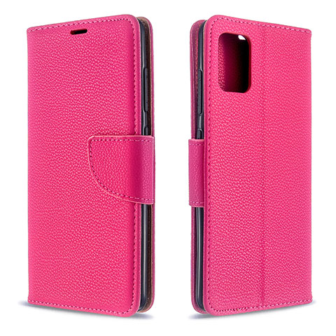 Funda de Cuero Cartera con Soporte Carcasa B06F para Samsung Galaxy A51 4G Rosa Roja