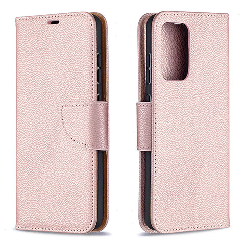 Funda de Cuero Cartera con Soporte Carcasa B06F para Samsung Galaxy A52 4G Oro Rosa