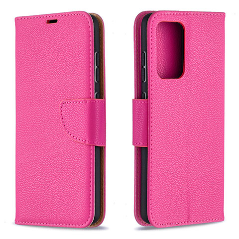 Funda de Cuero Cartera con Soporte Carcasa B06F para Samsung Galaxy A52 4G Rosa Roja