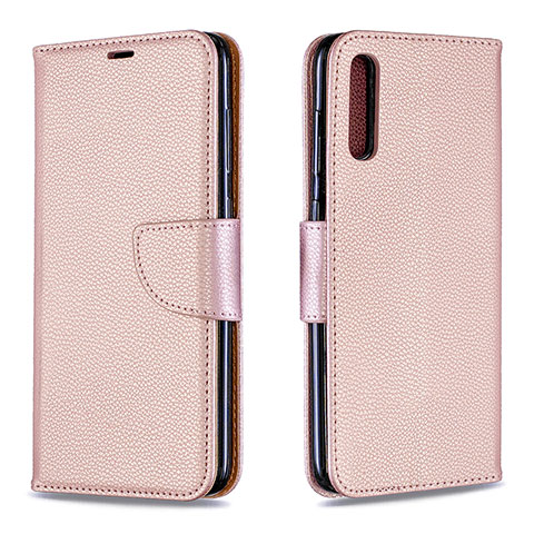 Funda de Cuero Cartera con Soporte Carcasa B06F para Samsung Galaxy A70 Oro Rosa