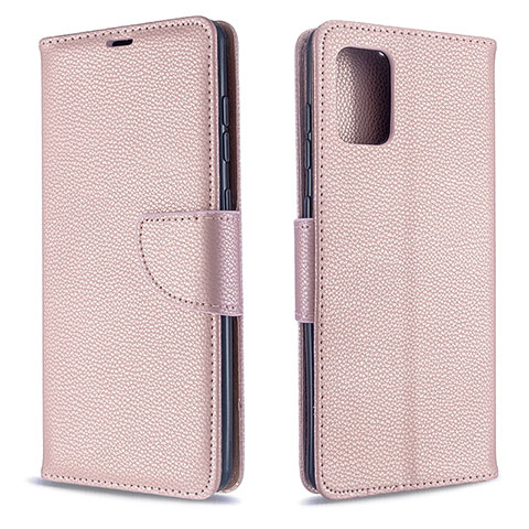 Funda de Cuero Cartera con Soporte Carcasa B06F para Samsung Galaxy A71 4G A715 Oro Rosa