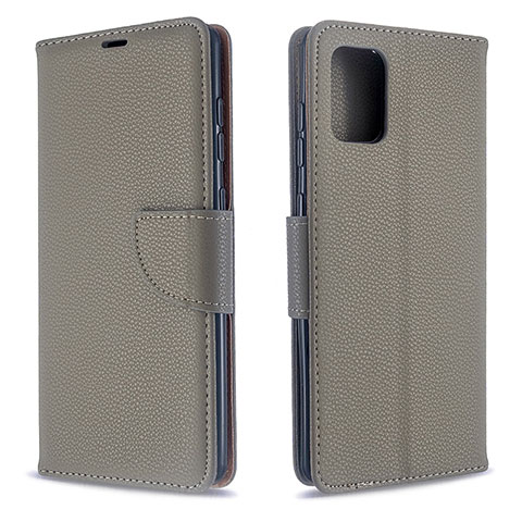 Funda de Cuero Cartera con Soporte Carcasa B06F para Samsung Galaxy A71 5G Gris