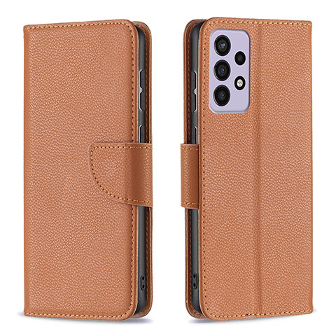 Funda de Cuero Cartera con Soporte Carcasa B06F para Samsung Galaxy A73 5G Marron