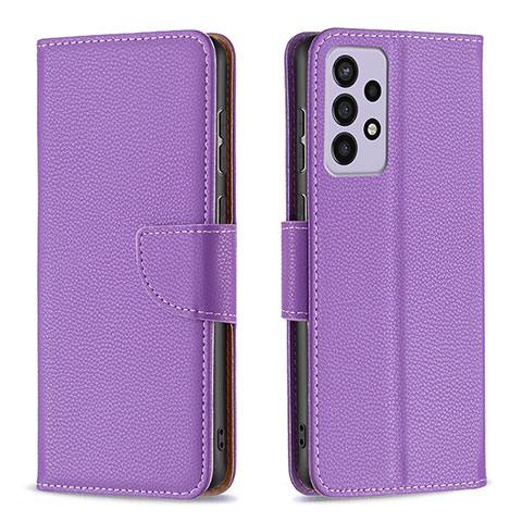 Funda de Cuero Cartera con Soporte Carcasa B06F para Samsung Galaxy A73 5G Morado