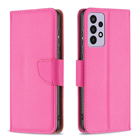 Funda de Cuero Cartera con Soporte Carcasa B06F para Samsung Galaxy A73 5G Rosa Roja