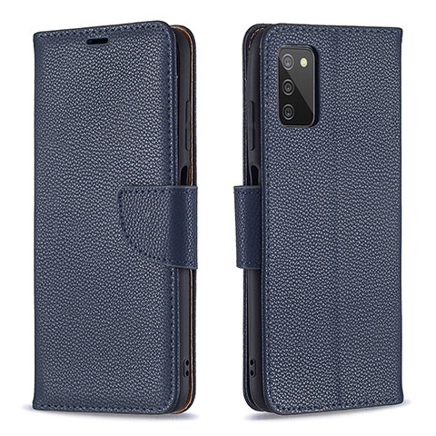 Funda de Cuero Cartera con Soporte Carcasa B06F para Samsung Galaxy F02S SM-E025F Azul