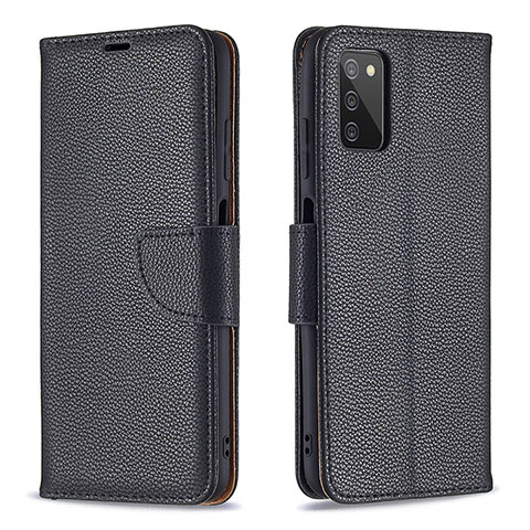 Funda de Cuero Cartera con Soporte Carcasa B06F para Samsung Galaxy F02S SM-E025F Negro