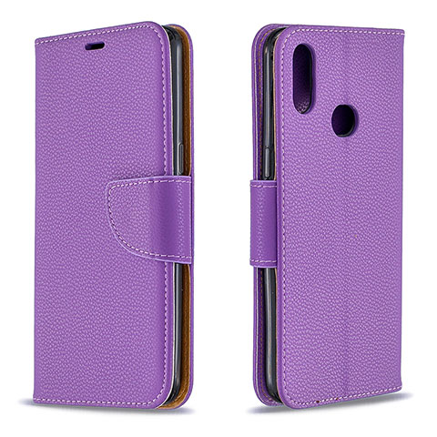 Funda de Cuero Cartera con Soporte Carcasa B06F para Samsung Galaxy M01s Morado