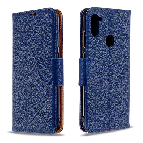 Funda de Cuero Cartera con Soporte Carcasa B06F para Samsung Galaxy M11 Azul