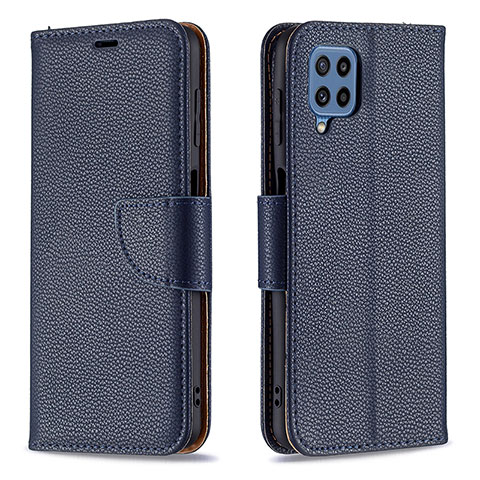 Funda de Cuero Cartera con Soporte Carcasa B06F para Samsung Galaxy M32 4G Azul