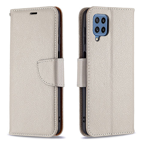 Funda de Cuero Cartera con Soporte Carcasa B06F para Samsung Galaxy M32 4G Gris