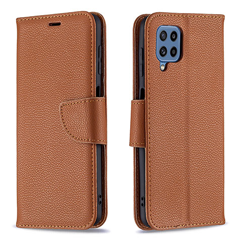 Funda de Cuero Cartera con Soporte Carcasa B06F para Samsung Galaxy M32 4G Marron