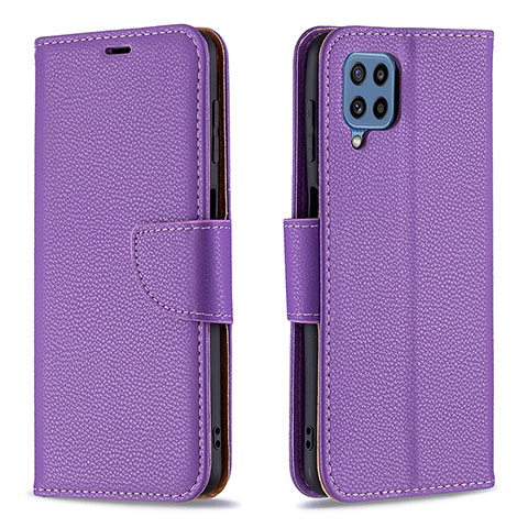 Funda de Cuero Cartera con Soporte Carcasa B06F para Samsung Galaxy M32 4G Morado