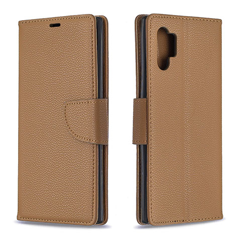 Funda de Cuero Cartera con Soporte Carcasa B06F para Samsung Galaxy Note 10 Plus 5G Marron