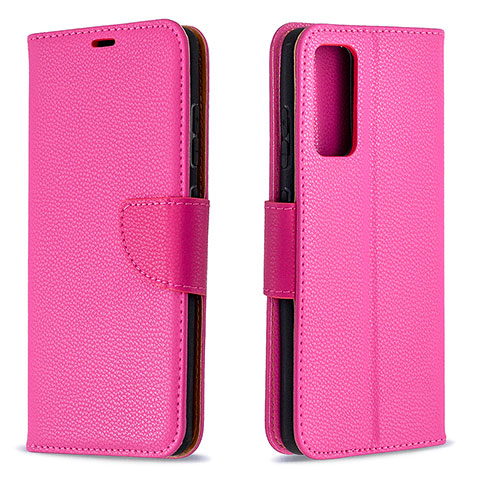 Funda de Cuero Cartera con Soporte Carcasa B06F para Samsung Galaxy S20 FE 4G Rosa Roja