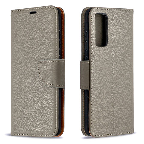 Funda de Cuero Cartera con Soporte Carcasa B06F para Samsung Galaxy S20 FE 5G Gris