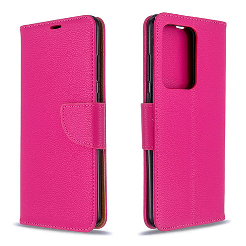 Funda de Cuero Cartera con Soporte Carcasa B06F para Samsung Galaxy S20 Plus 5G Rosa Roja