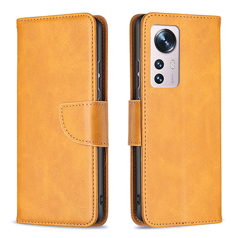 Funda de Cuero Cartera con Soporte Carcasa B06F para Xiaomi Mi 12 Pro 5G Amarillo