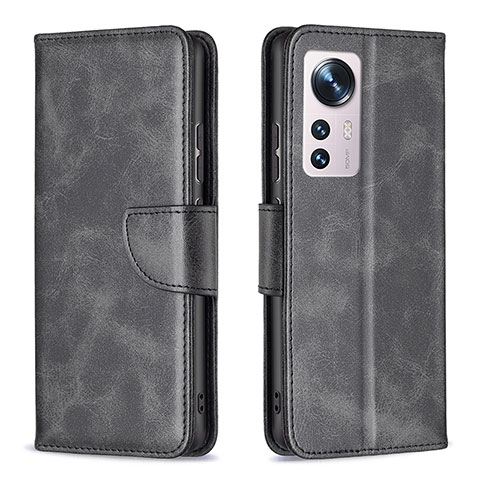 Funda de Cuero Cartera con Soporte Carcasa B06F para Xiaomi Mi 12 Pro 5G Negro