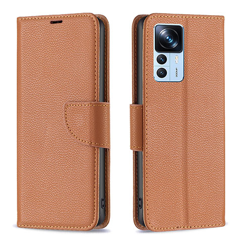 Funda de Cuero Cartera con Soporte Carcasa B06F para Xiaomi Mi 12T Pro 5G Marron