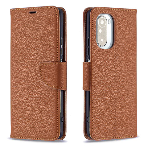 Funda de Cuero Cartera con Soporte Carcasa B06F para Xiaomi Poco F3 5G Marron