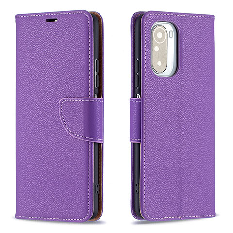 Funda de Cuero Cartera con Soporte Carcasa B06F para Xiaomi Poco F3 5G Morado