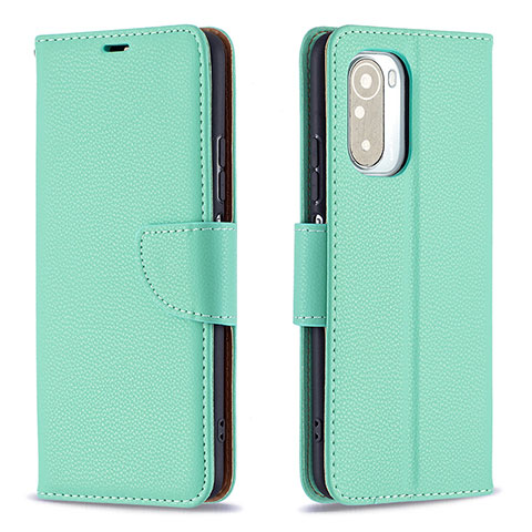 Funda de Cuero Cartera con Soporte Carcasa B06F para Xiaomi Poco F3 5G Verde