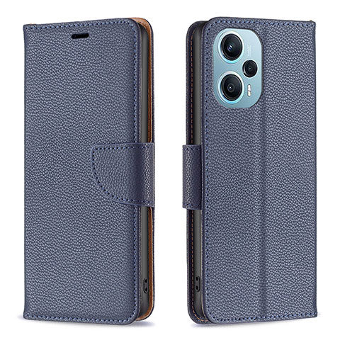 Funda de Cuero Cartera con Soporte Carcasa B06F para Xiaomi Poco F5 5G Azul