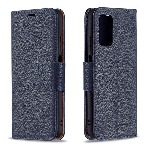 Funda de Cuero Cartera con Soporte Carcasa B06F para Xiaomi Poco M3 Azul