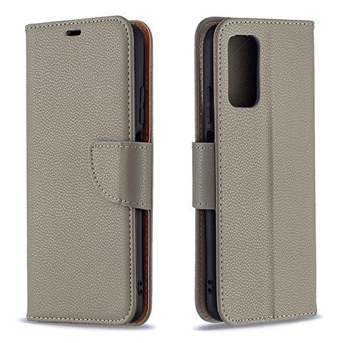 Funda de Cuero Cartera con Soporte Carcasa B06F para Xiaomi Poco M3 Gris