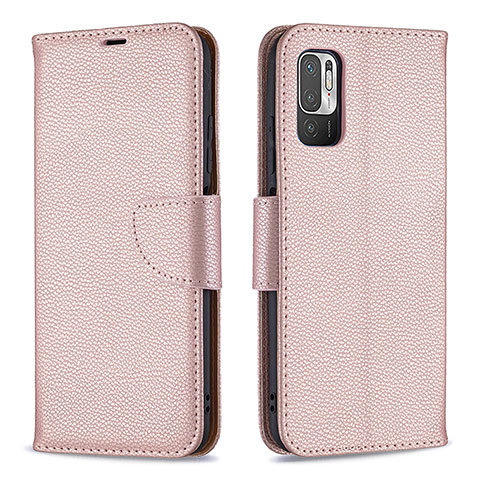 Funda de Cuero Cartera con Soporte Carcasa B06F para Xiaomi POCO M3 Pro 5G Oro Rosa