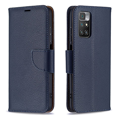 Funda de Cuero Cartera con Soporte Carcasa B06F para Xiaomi Redmi 10 (2022) Azul