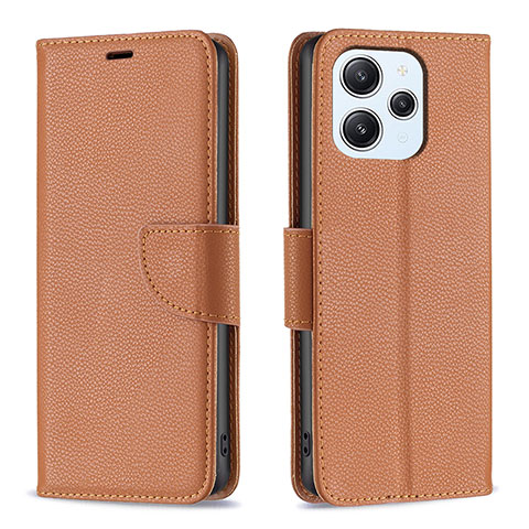 Funda de Cuero Cartera con Soporte Carcasa B06F para Xiaomi Redmi 12 4G Marron