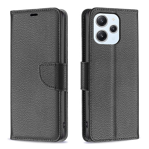 Funda de Cuero Cartera con Soporte Carcasa B06F para Xiaomi Redmi 12 4G Negro