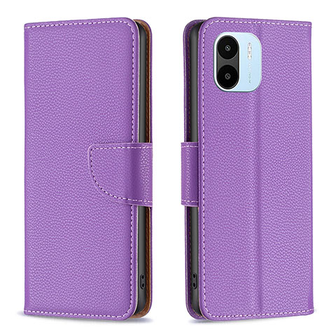 Funda de Cuero Cartera con Soporte Carcasa B06F para Xiaomi Redmi A1 Morado