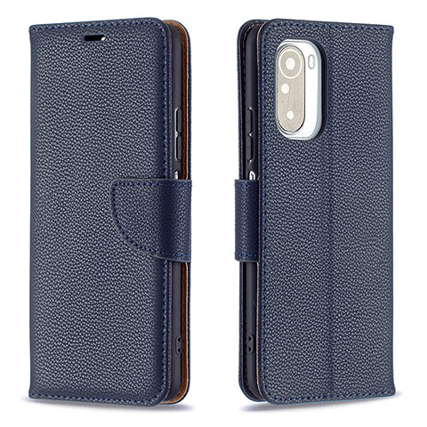 Funda de Cuero Cartera con Soporte Carcasa B06F para Xiaomi Redmi K40 5G Azul