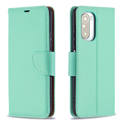 Funda de Cuero Cartera con Soporte Carcasa B06F para Xiaomi Redmi K40 5G Verde