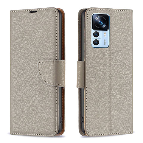 Funda de Cuero Cartera con Soporte Carcasa B06F para Xiaomi Redmi K50 Ultra 5G Gris