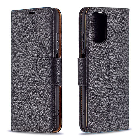 Funda de Cuero Cartera con Soporte Carcasa B06F para Xiaomi Redmi Note 10 4G Negro