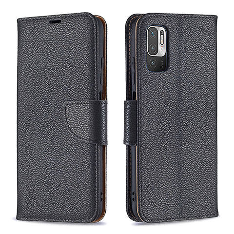 Funda de Cuero Cartera con Soporte Carcasa B06F para Xiaomi Redmi Note 10 5G Negro