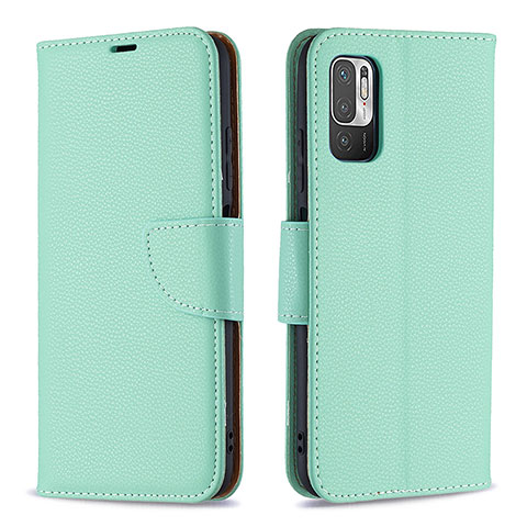 Funda de Cuero Cartera con Soporte Carcasa B06F para Xiaomi Redmi Note 10 5G Verde