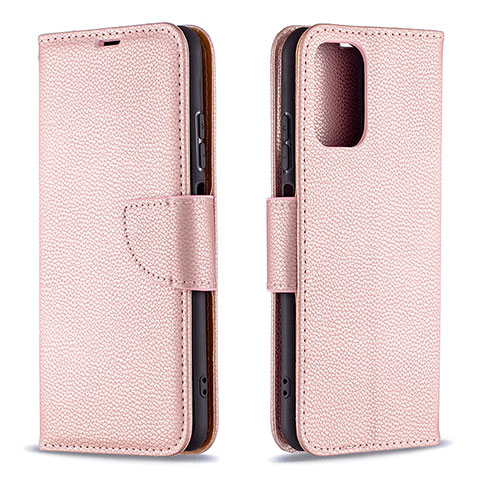 Funda de Cuero Cartera con Soporte Carcasa B06F para Xiaomi Redmi Note 10S 4G Oro Rosa