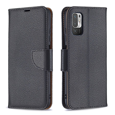 Funda de Cuero Cartera con Soporte Carcasa B06F para Xiaomi Redmi Note 10T 5G Negro