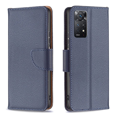 Funda de Cuero Cartera con Soporte Carcasa B06F para Xiaomi Redmi Note 11 Pro 4G Azul