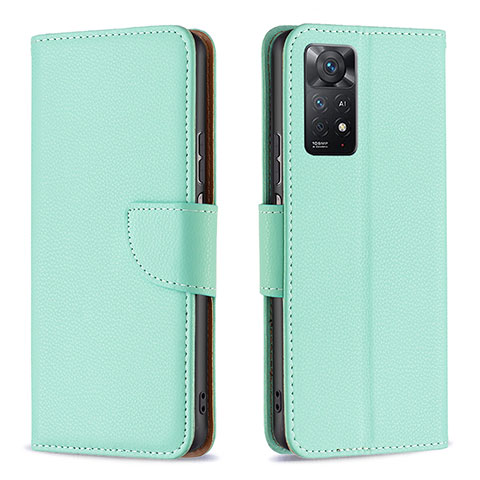 Funda de Cuero Cartera con Soporte Carcasa B06F para Xiaomi Redmi Note 11 Pro 4G Verde